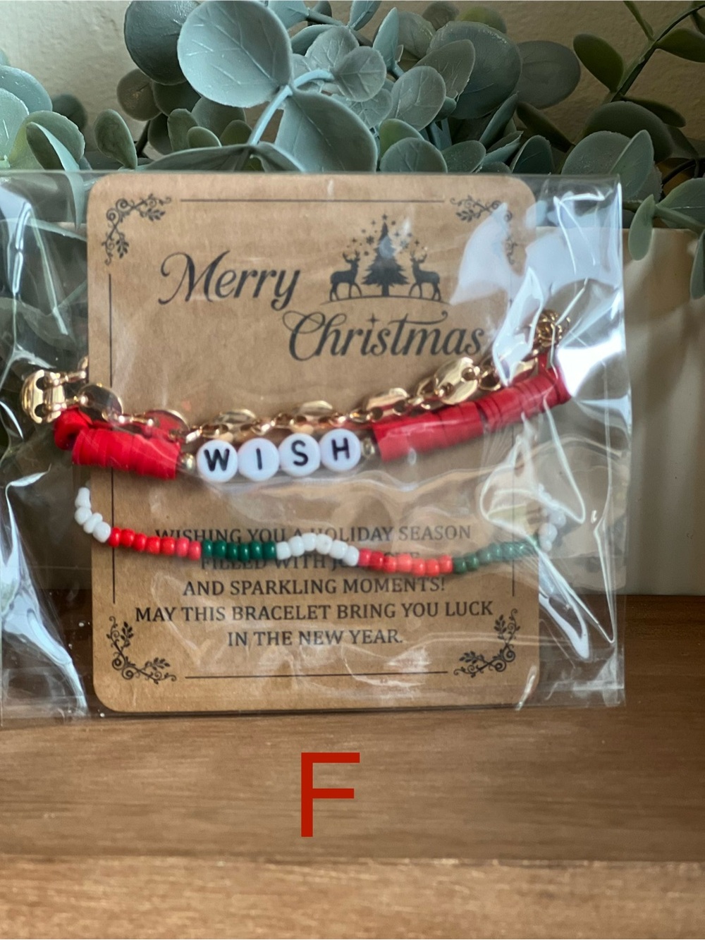 Merry Christmas Beaded Clay Bracelets, Various Designs, Choose One - Picture 6 of 6